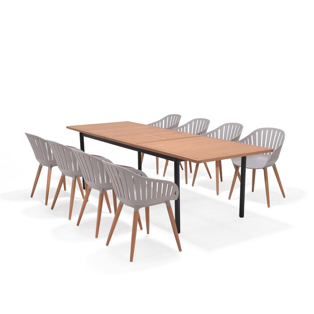 Juego De Terraza Extensible 217-267x90cm Cannes Con 8 Sillas Midtown - Eco Madera