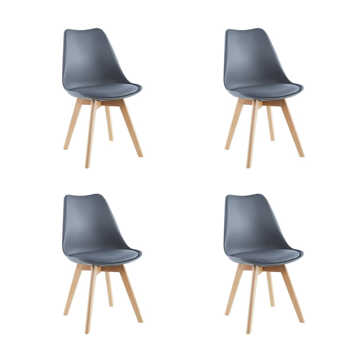 Pack x4 Sillas de Comedor Tulip Gris Midtown - Gris / Tamaño Único