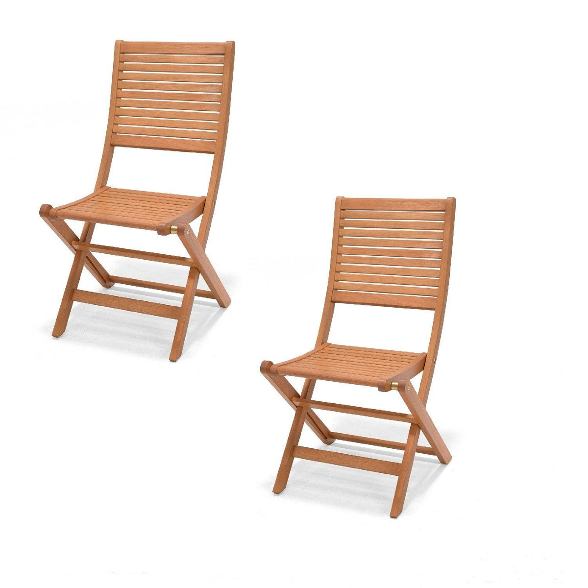 Juego De 2 Sillas Exterior Madera Kingsbury Midtown - Marron claro