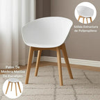 Pack x4 Sillas de Comedor con Apoyabrazos Tulip Blanca Midtown