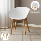 Pack x4 Sillas de Comedor con Apoyabrazos Tulip Blanca Midtown