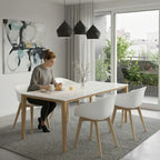 Pack x4 Sillas de Comedor con Apoyabrazos Tulip Blanca Midtown