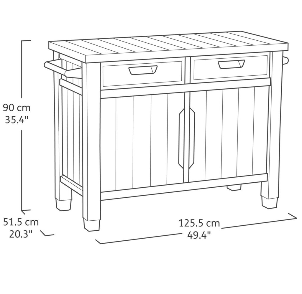 Mesa Auxiliar Asador De Jardín Buffet Cabinet Grafito