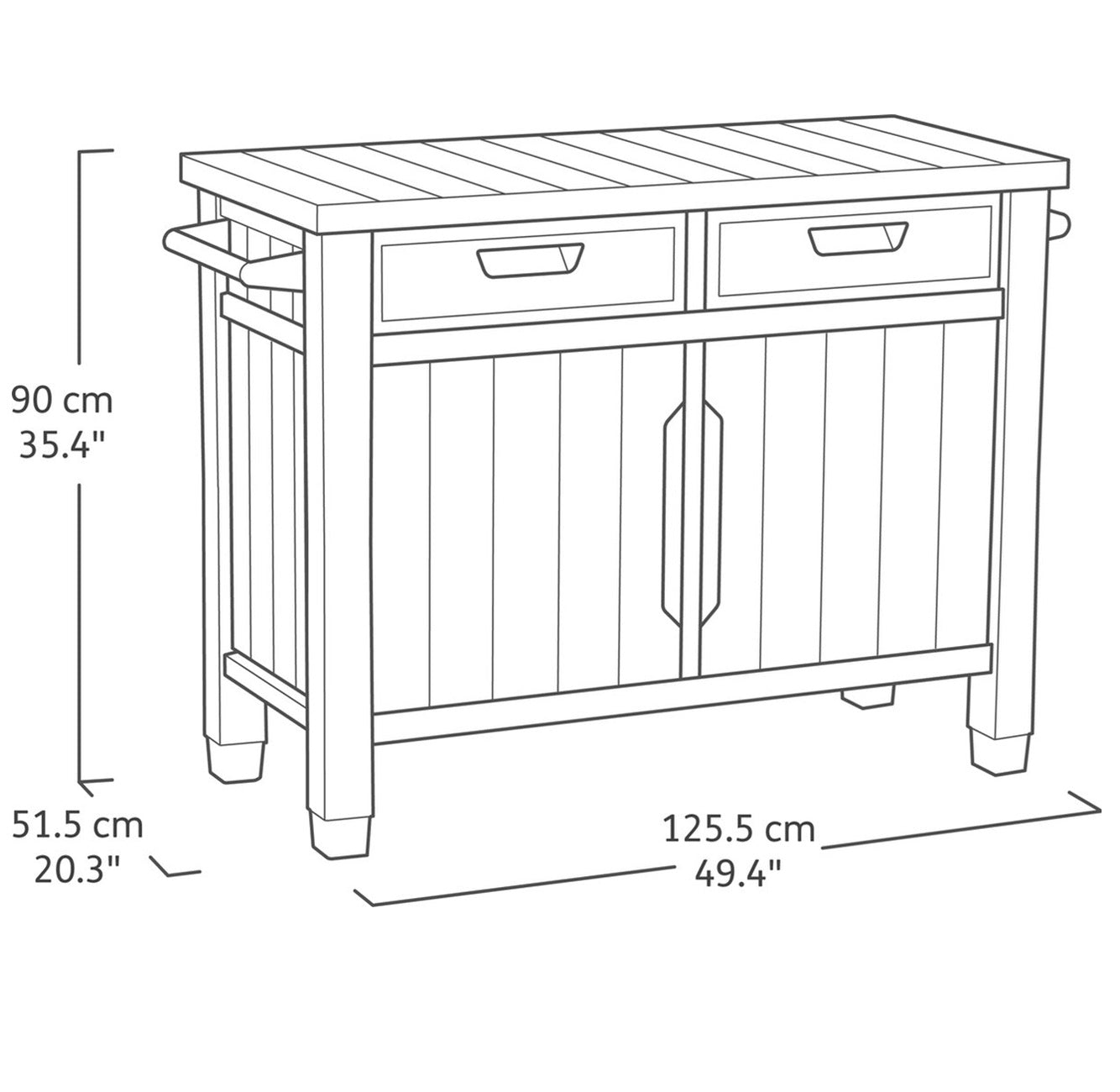 Mesa Auxiliar Asador De Jardín Buffet Cabinet Grafito