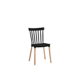 Pack x4 Sillas de Comedor Madera Laqueada Negra Windsor Midtown