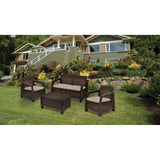 Juego de Terraza Living Jardin 2 Cuerpos Corfu Storage Marrón